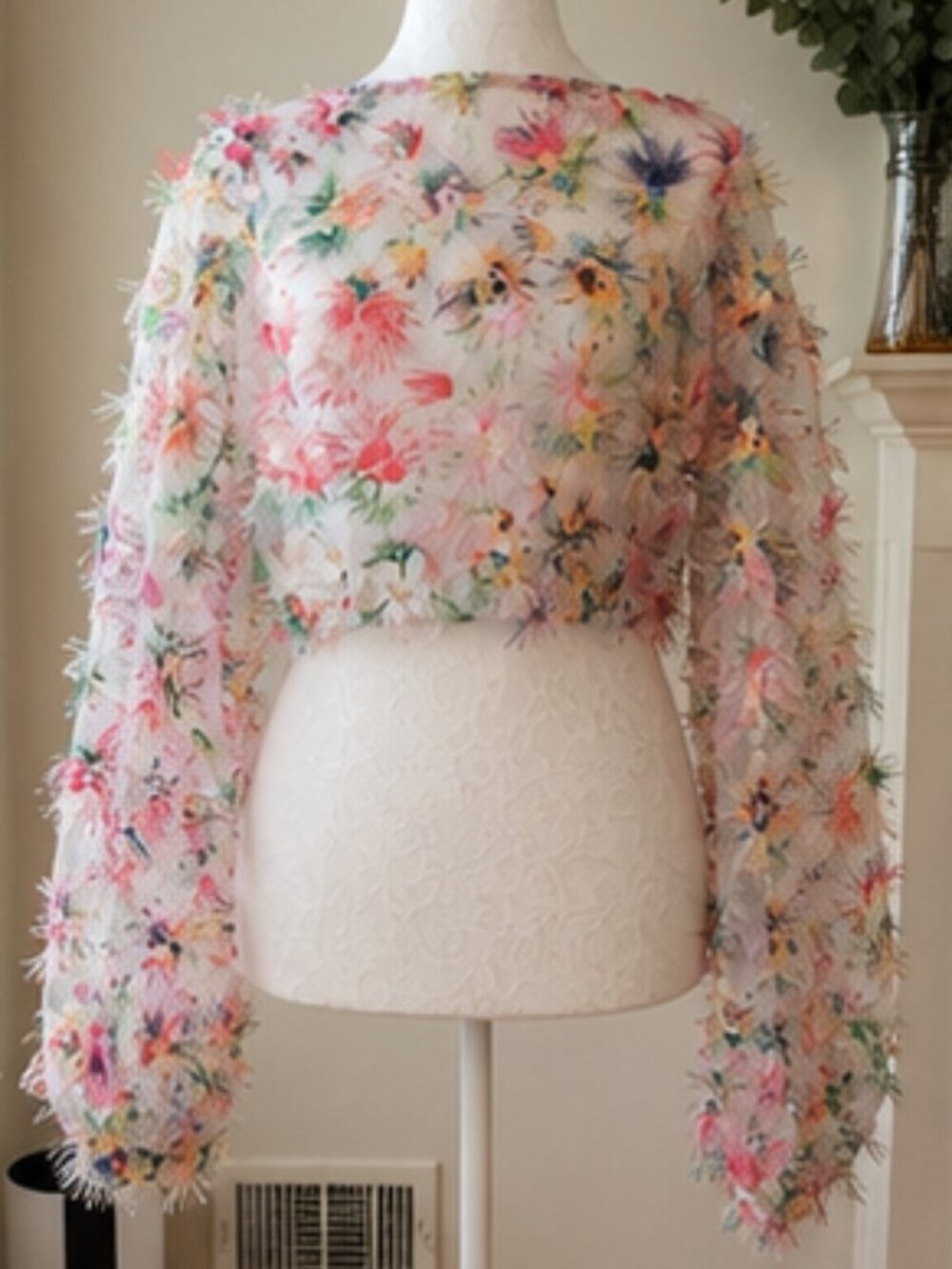 JIBRI Limited Edition Dimensional Floral Crop Top | Plus Size 18/20